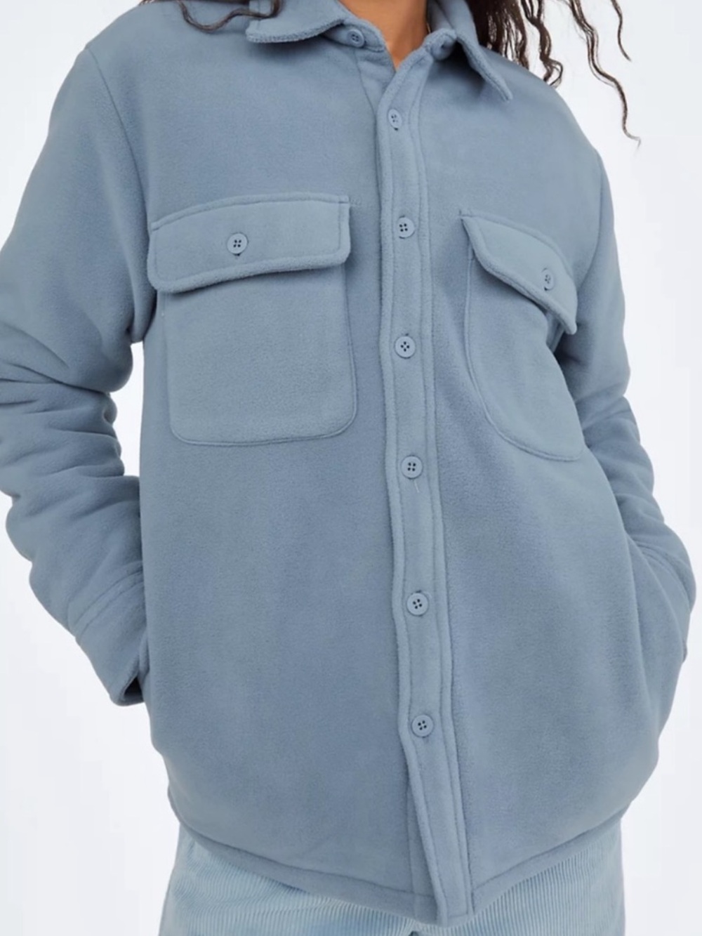 TNA Polar Fleece Jacket - Shacket - Granite Blue